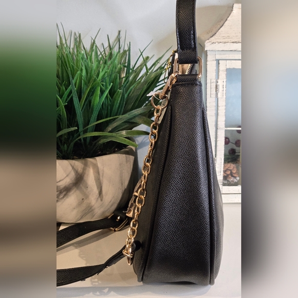 Bebe L.A Emmet Black & Gold Hobo Bag - Picture 3 of 13